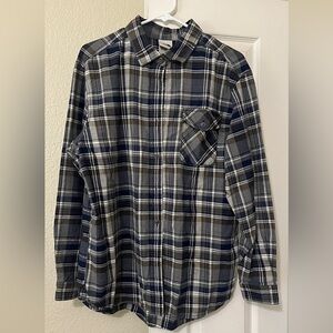 The North Face Women's Blue and Gray Plaid Shirt